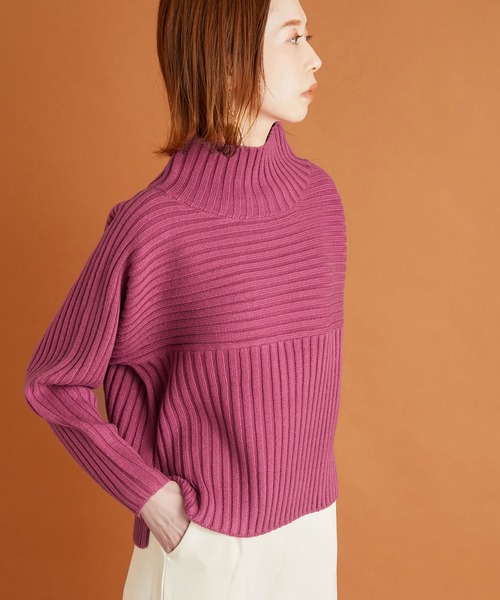 ROPE' PICNIC(ロペピクニック)の「リブ切替ニットプルオーバー/WEB限定カラー:ベージュ(ニット/セーター・レディース・ブラック/ベージュ/ブラウン/カーキ/オレンジ/グリーン/ピンク系その他/キナリ/パープル系その他/ブルー/チャコールグレー/ライトグリーン・40/38)」の11枚目の写真