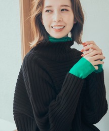 ROPE' PICNIC | 【WEB限定カラー:ベージュ】リブ切替ニットプルオーバー(ニット/セーター)