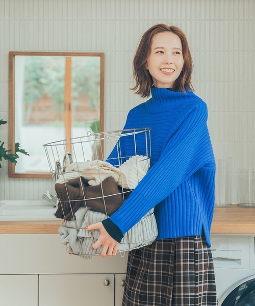 ROPE' PICNIC(ロペピクニック)の「リブ切替ニットプルオーバー/WEB限定カラー:ベージュ(ニット/セーター・レディース・ブラック/ベージュ/ブラウン/カーキ/オレンジ/グリーン/ピンク系その他/キナリ/パープル系その他/ブルー/チャコールグレー/ライトグリーン・40/38)」の19枚目の写真