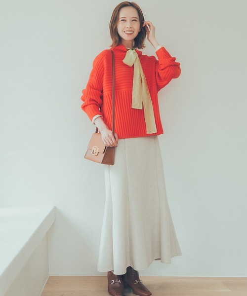 ROPE' PICNIC(ロペピクニック)の「リブ切替ニットプルオーバー/WEB限定カラー:ベージュ(ニット/セーター・レディース・ブラック/ベージュ/ブラウン/カーキ/オレンジ/グリーン/ピンク系その他/キナリ/パープル系その他/ブルー/チャコールグレー/ライトグリーン・40/38)」の21枚目の写真