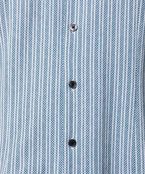 MICHEL KLEIN HOMME   （ミッシェルクランオム）の「【2022年モデル】《日本製》ストライプラッセルシャツ（シャツ/ブラウス・メンズ・パープル/ブラック/グレー/ベージュ/ブルー/モカ/ボルドー・X-LARGE/MEDIUM/LARGE/44/52）」の9枚目の写真