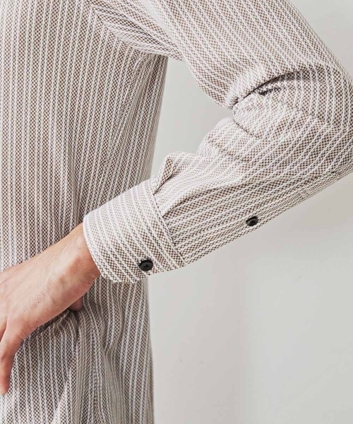 MICHEL KLEIN HOMME   （ミッシェルクランオム）の「【2022年モデル】《日本製》ストライプラッセルシャツ（シャツ/ブラウス・メンズ・パープル/ブラック/グレー/ベージュ/ブルー/モカ/ボルドー・X-LARGE/MEDIUM/LARGE/44/52）」の19枚目の写真