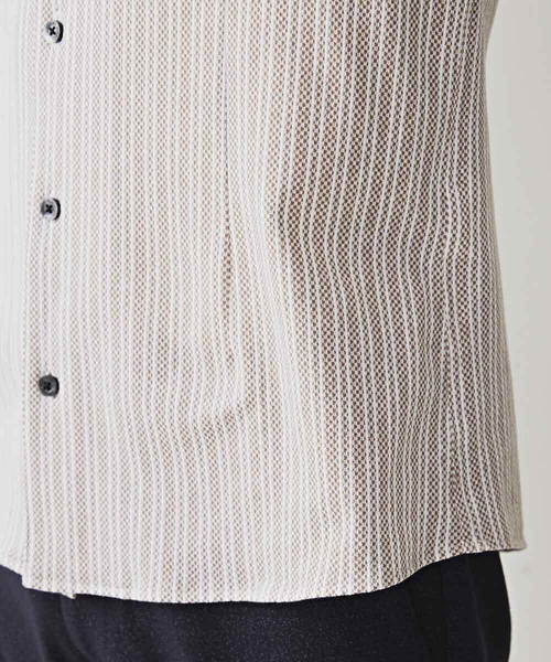 MICHEL KLEIN HOMME   （ミッシェルクランオム）の「【2022年モデル】《日本製》ストライプラッセルシャツ（シャツ/ブラウス・メンズ・パープル/ブラック/グレー/ベージュ/ブルー/モカ/ボルドー・X-LARGE/MEDIUM/LARGE/44/52）」の20枚目の写真