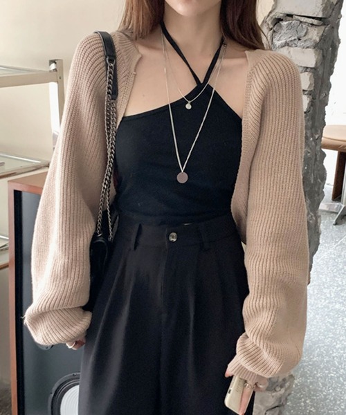 EPICKS（エピックス）の「ボレロショートカーディガン（カーディガン/ボレロ・レディース・ブラック/グリーン/グレー/ベージュ/アイボリー・F）」の21枚目の写真