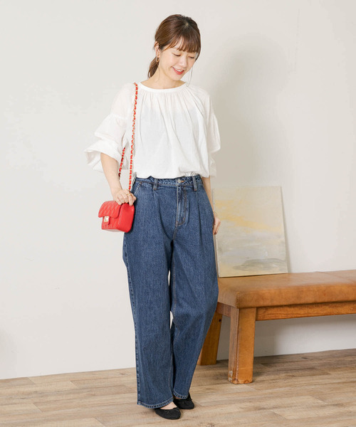 URBAN RESEARCH Sonny Label（アーバンリサーチサニーレーベル）の「ギャザースリーブブラウス（シャツ/ブラウス・レディース・ベージュ/ブルー/ホワイト・FREE）」の8枚目の写真