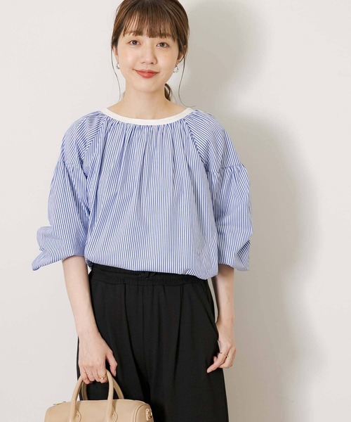 URBAN RESEARCH Sonny Label（アーバンリサーチサニーレーベル）の「ギャザースリーブブラウス（シャツ/ブラウス・レディース・ベージュ/ブルー/ホワイト・FREE）」の17枚目の写真