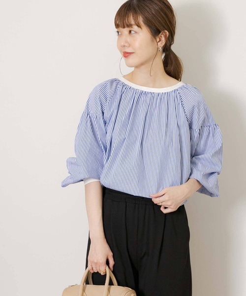 URBAN RESEARCH Sonny Label（アーバンリサーチサニーレーベル）の「ギャザースリーブブラウス（シャツ/ブラウス・レディース・ベージュ/ブルー/ホワイト・FREE）」の18枚目の写真