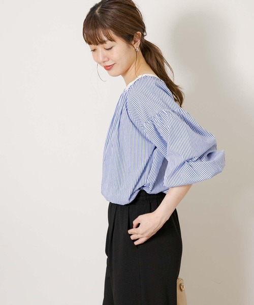 URBAN RESEARCH Sonny Label（アーバンリサーチサニーレーベル）の「ギャザースリーブブラウス（シャツ/ブラウス・レディース・ベージュ/ブルー/ホワイト・FREE）」の19枚目の写真