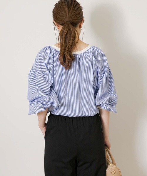 URBAN RESEARCH Sonny Label（アーバンリサーチサニーレーベル）の「ギャザースリーブブラウス（シャツ/ブラウス・レディース・ベージュ/ブルー/ホワイト・FREE）」の20枚目の写真