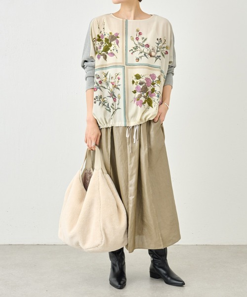 BEARDSLEY（ビアズリー）の「フェイクボアトートバッグ：すぐにお届け! A4サイズ収納可（トートバッグ・レディース・アイボリー/ブラウン系その他・FREE）」の3枚目の写真