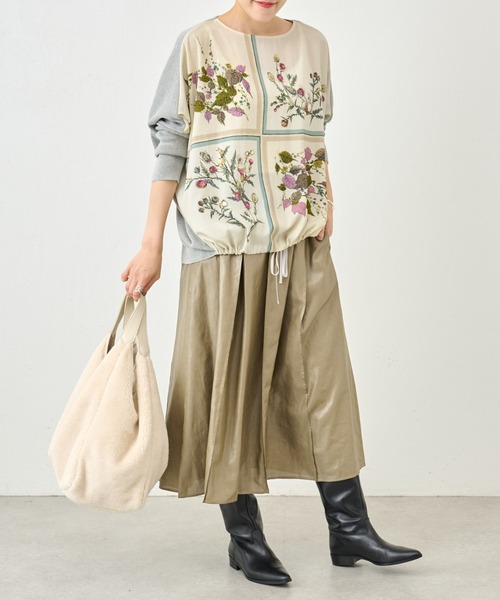 BEARDSLEY（ビアズリー）の「フェイクボアトートバッグ：すぐにお届け! A4サイズ収納可（トートバッグ・レディース・アイボリー/ブラウン系その他・FREE）」の5枚目の写真