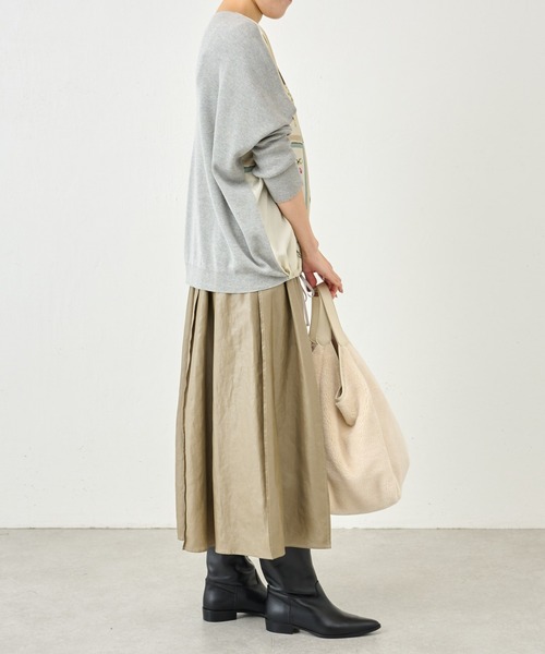 BEARDSLEY（ビアズリー）の「フェイクボアトートバッグ：すぐにお届け! A4サイズ収納可（トートバッグ・レディース・アイボリー/ブラウン系その他・FREE）」の6枚目の写真