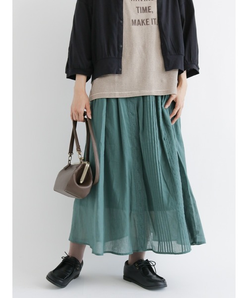 Samansa Mos2(サマンサ モスモス)の「ピンタックレースギャザースカート(スカート・レディース・グリーン/ベージュ/ブラック・フリ-)」の3枚目の写真