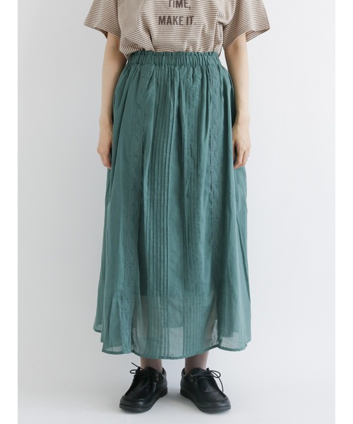Samansa Mos2(サマンサ モスモス)の「ピンタックレースギャザースカート(スカート・レディース・グリーン/ベージュ/ブラック・フリ-)」の5枚目の写真