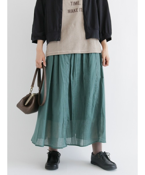 Samansa Mos2(サマンサ モスモス)の「ピンタックレースギャザースカート(スカート・レディース・グリーン/ベージュ/ブラック・フリ-)」の6枚目の写真