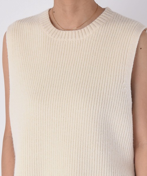 AKTE(アクテ)の「ニットロングベスト(ベスト・レディース・ホワイト/ネイビー・FREE)」の21枚目の写真