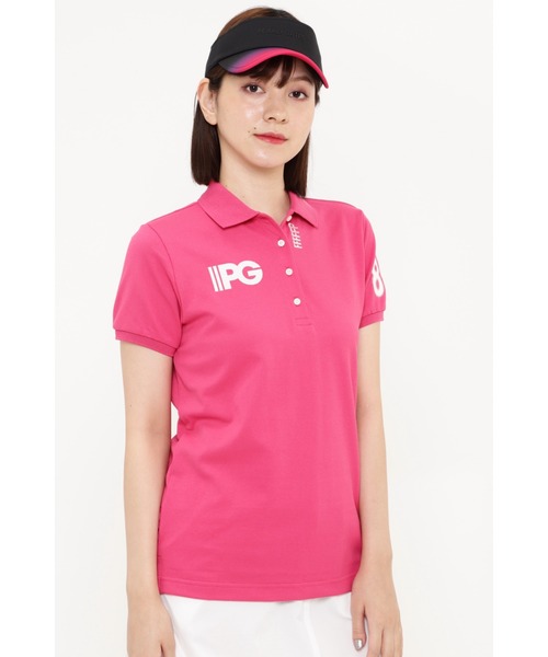 PEARLY GATES（パーリーゲイツ）の「【PEARLY GATES】アンドプラスカノコ 半袖ポロシャツ ＜グラデーションロゴ＞（ポロシャツ・レディース・ホワイト/ネイビー/ピンク/グリーン・SMALL/MEDIUM/LARGE/X-SMALL）」の10枚目の写真