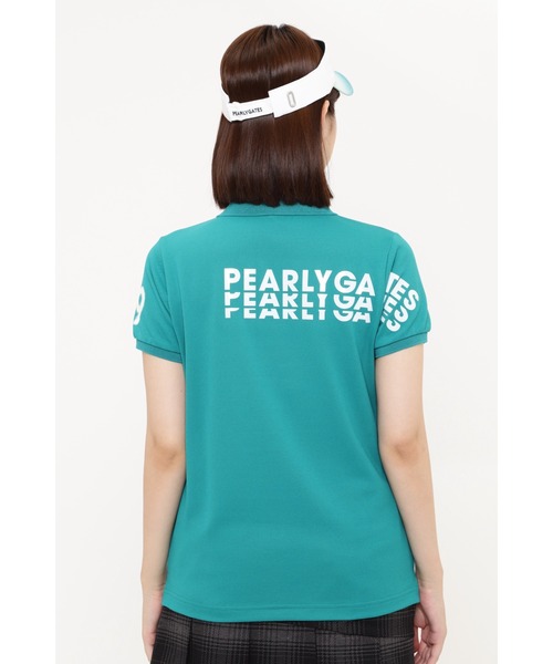 PEARLY GATES（パーリーゲイツ）の「【PEARLY GATES】アンドプラスカノコ 半袖ポロシャツ ＜グラデーションロゴ＞（ポロシャツ・レディース・ホワイト/ネイビー/ピンク/グリーン・SMALL/MEDIUM/LARGE/X-SMALL）」の16枚目の写真