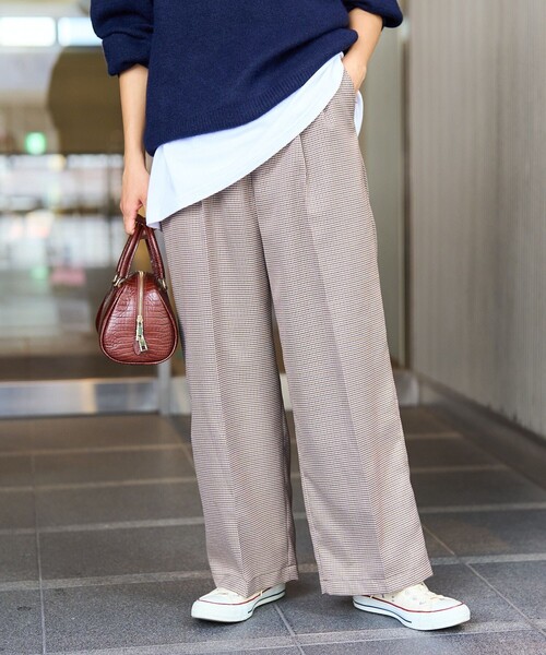 FREAK'S STORE（フリークスストア）の「テックウーリータックワイドパンツ（スラックス・レディース・グリーン/ブラウン/その他/コーラルピンク・MEDIUM/SMALL）」の4枚目の写真