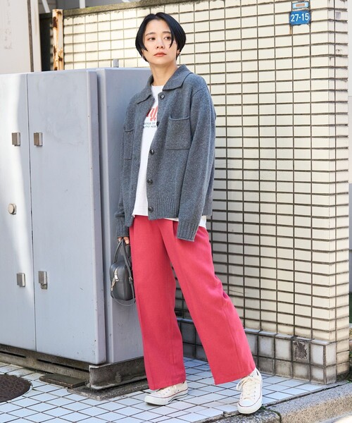 FREAK'S STORE（フリークスストア）の「テックウーリータックワイドパンツ（スラックス・レディース・グリーン/ブラウン/その他/コーラルピンク・MEDIUM/SMALL）」の12枚目の写真