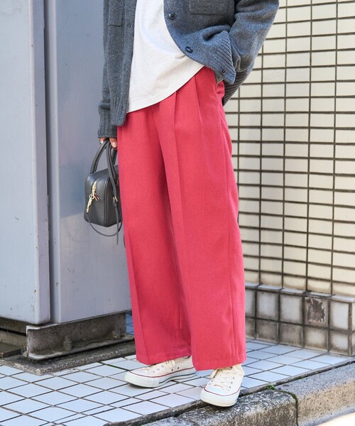 FREAK'S STORE（フリークスストア）の「テックウーリータックワイドパンツ（スラックス・レディース・グリーン/ブラウン/その他/コーラルピンク・MEDIUM/SMALL）」の15枚目の写真