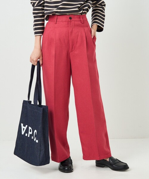 FREAK'S STORE（フリークスストア）の「テックウーリータックワイドパンツ（スラックス・レディース・グリーン/ブラウン/その他/コーラルピンク・MEDIUM/SMALL）」の20枚目の写真