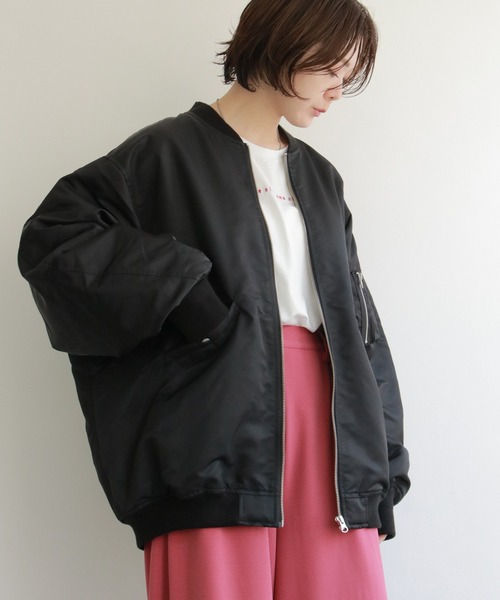 notch.（ノッチ）の「ルーズシルエット　ＭＡ－１（MA-1・レディース・ブラック/ベージュ/キャメル・M）」の18枚目の写真