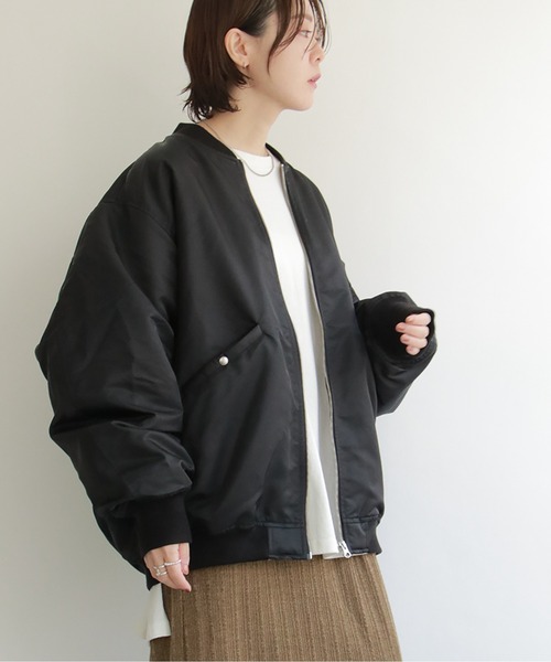 notch.（ノッチ）の「ルーズシルエット　ＭＡ－１（MA-1・レディース・ブラック/ベージュ/キャメル・M）」の22枚目の写真