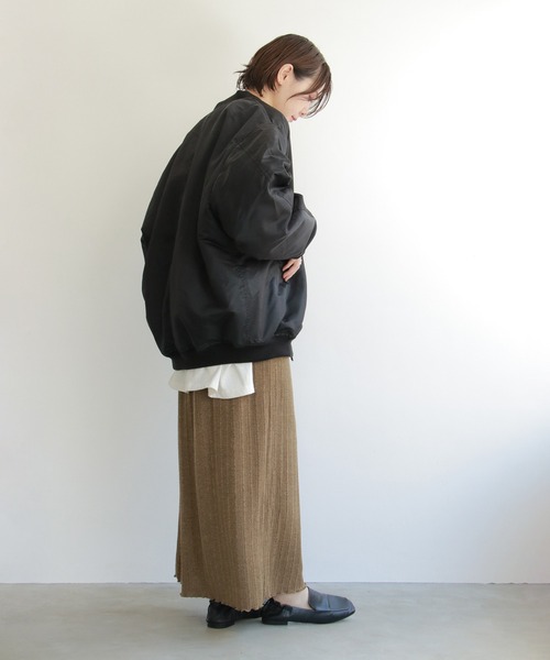 notch.（ノッチ）の「ルーズシルエット　ＭＡ－１（MA-1・レディース・ブラック/ベージュ/キャメル・M）」の8枚目の写真