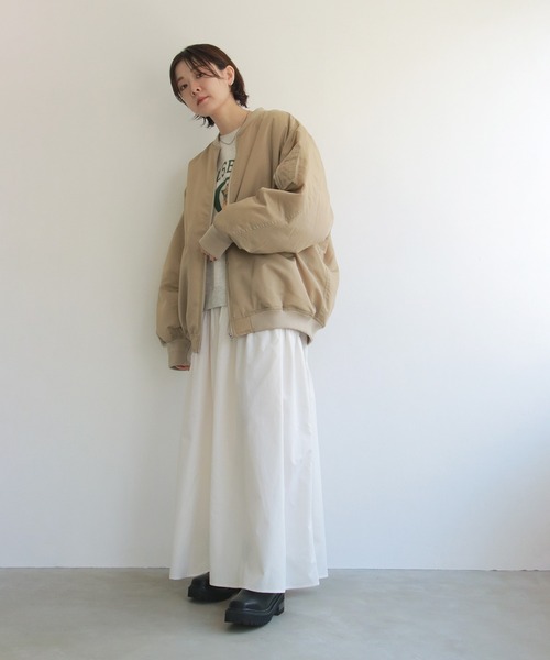 notch.（ノッチ）の「ルーズシルエット　ＭＡ－１（MA-1・レディース・ブラック/ベージュ/キャメル・M）」の5枚目の写真