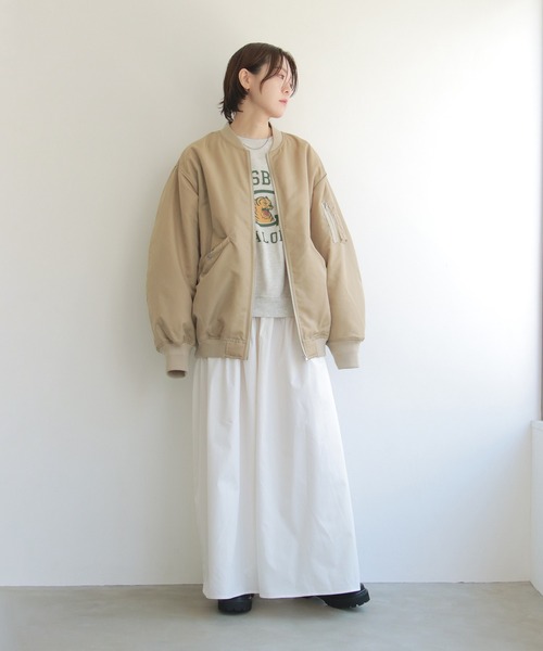 notch.（ノッチ）の「ルーズシルエット　ＭＡ－１（MA-1・レディース・ブラック/ベージュ/キャメル・M）」の9枚目の写真