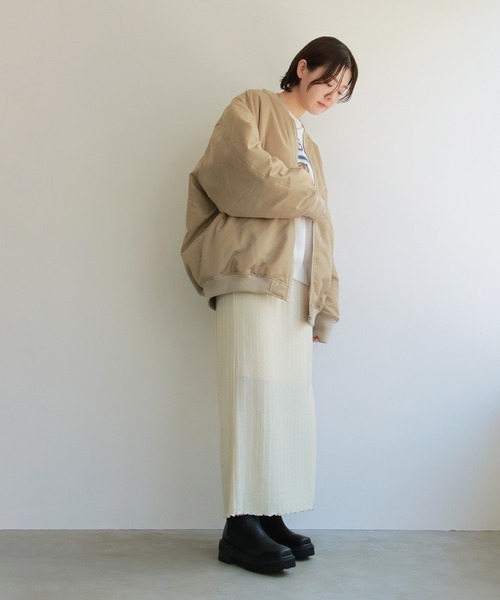 notch.（ノッチ）の「ルーズシルエット　ＭＡ－１（MA-1・レディース・ブラック/ベージュ/キャメル・M）」の20枚目の写真