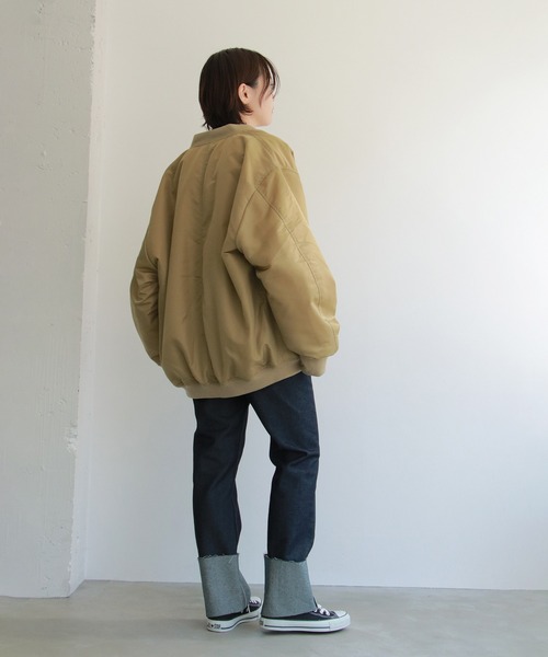 notch.（ノッチ）の「ルーズシルエット　ＭＡ－１（MA-1・レディース・ブラック/ベージュ/キャメル・M）」の21枚目の写真
