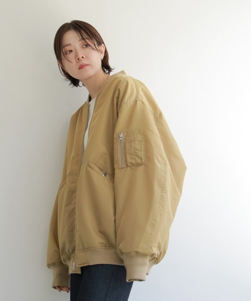 notch.（ノッチ）の「ルーズシルエット　ＭＡ－１（MA-1・レディース・ブラック/ベージュ/キャメル・M）」の10枚目の写真