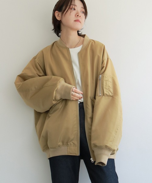 notch.（ノッチ）の「ルーズシルエット　ＭＡ－１（MA-1・レディース・ブラック/ベージュ/キャメル・M）」の6枚目の写真