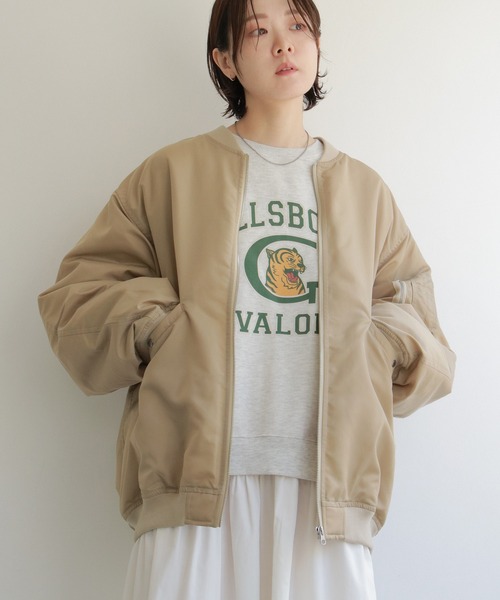 notch.（ノッチ）の「ルーズシルエット　ＭＡ－１（MA-1・レディース・ブラック/ベージュ/キャメル・M）」の15枚目の写真