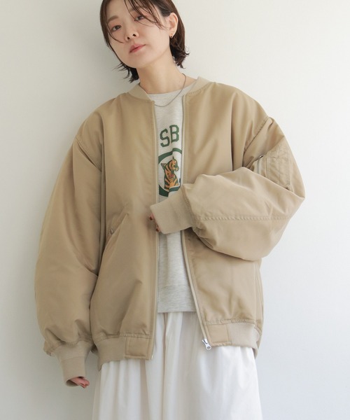 notch.（ノッチ）の「ルーズシルエット　ＭＡ－１（MA-1・レディース・ブラック/ベージュ/キャメル・M）」の12枚目の写真