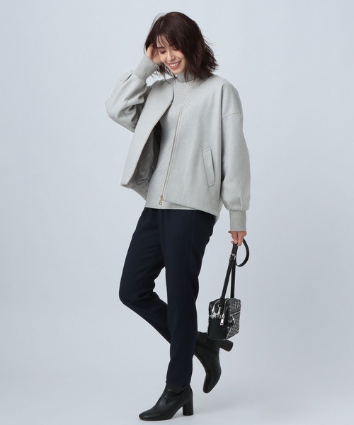 BAYFLOW(ベイフロー)の「ウーリージップブルゾン(ブルゾン・レディース・ライトグレー/ブラック/ブルー/アイボリー・SMALL/MEDIUM)」の5枚目の写真