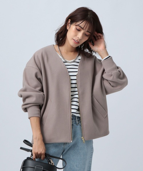 BAYFLOW(ベイフロー)の「ウーリージップブルゾン(ブルゾン・レディース・ライトグレー/ブラック/ブルー/アイボリー・SMALL/MEDIUM)」の11枚目の写真