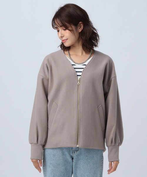 BAYFLOW(ベイフロー)の「ウーリージップブルゾン(ブルゾン・レディース・ライトグレー/ブラック/ブルー/アイボリー・SMALL/MEDIUM)」の14枚目の写真