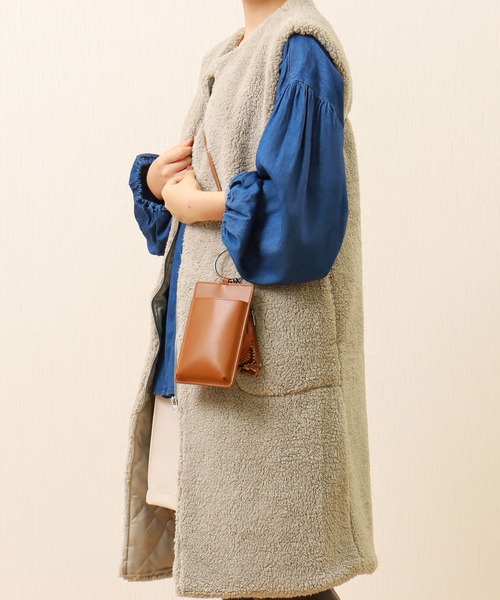 libelle more(リベル モア)の「ボアロングベスト(ベスト・レディース・ブラック/カーキ/モカ/グレイッシュベージュ・M/L)」の9枚目の写真