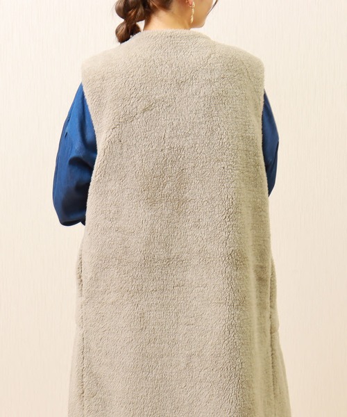 libelle more(リベル モア)の「ボアロングベスト(ベスト・レディース・ブラック/カーキ/モカ/グレイッシュベージュ・M/L)」の10枚目の写真