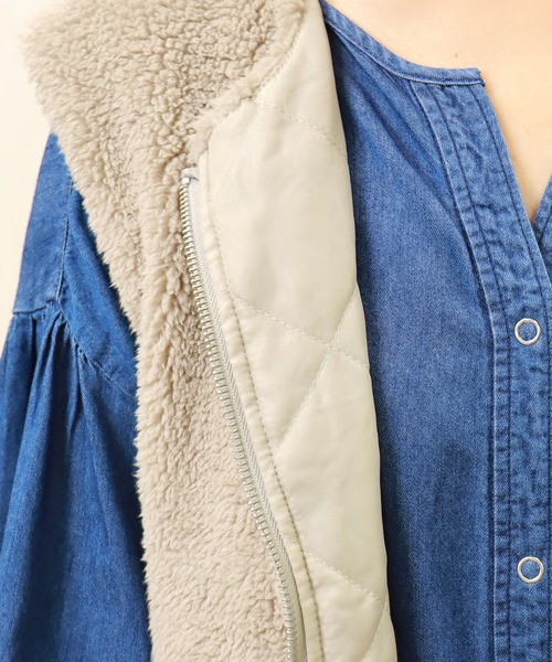 libelle more(リベル モア)の「ボアロングベスト(ベスト・レディース・ブラック/カーキ/モカ/グレイッシュベージュ・M/L)」の15枚目の写真