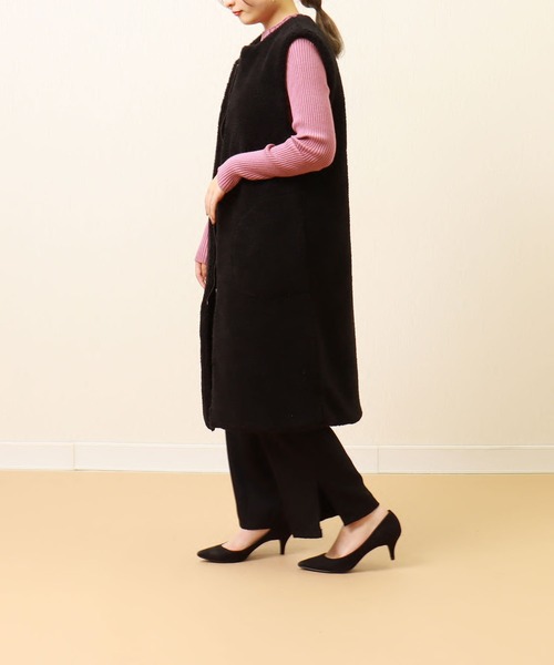 libelle more(リベル モア)の「ボアロングベスト(ベスト・レディース・ブラック/カーキ/モカ/グレイッシュベージュ・M/L)」の20枚目の写真