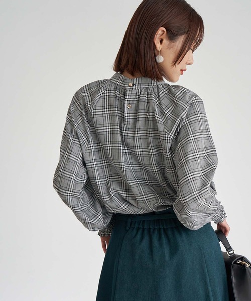 ROPE' PICNIC（ロペピクニック）の「先染めチェックブラウス（シャツ/ブラウス・レディース・パープル系その他2/ブラック系その他/ブラック・38）」の15枚目の写真