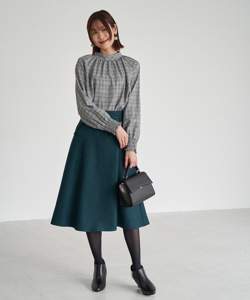 ROPE' PICNIC（ロペピクニック）の「先染めチェックブラウス（シャツ/ブラウス・レディース・パープル系その他2/ブラック系その他/ブラック・38）」の17枚目の写真