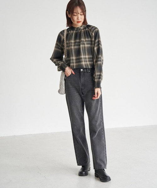 ROPE' PICNIC（ロペピクニック）の「先染めチェックブラウス（シャツ/ブラウス・レディース・パープル系その他2/ブラック系その他/ブラック・38）」の19枚目の写真