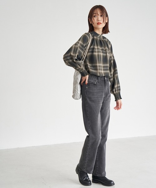 ROPE' PICNIC（ロペピクニック）の「先染めチェックブラウス（シャツ/ブラウス・レディース・パープル系その他2/ブラック系その他/ブラック・38）」の20枚目の写真