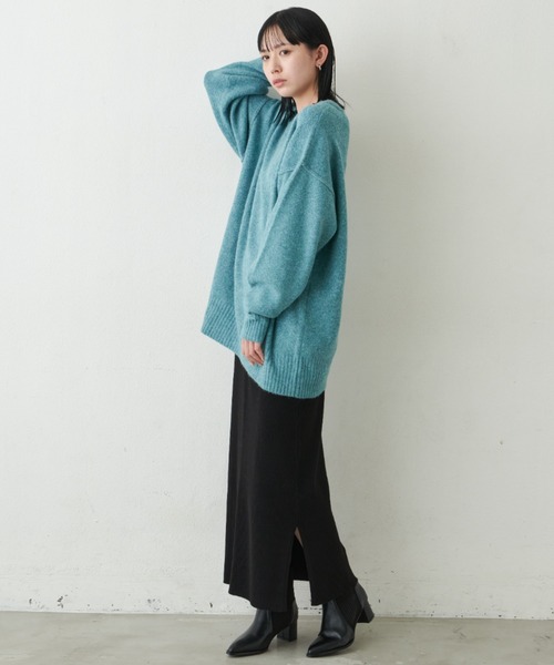 Aunt Marie's（アントマリーズ）の「リブニットロングスカート（スカート・レディース・ブラウン/グレー/ライム/ブラック・FREE）」の7枚目の写真