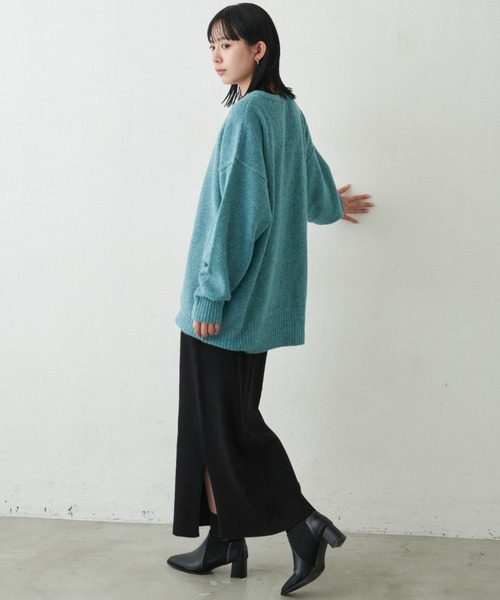 Aunt Marie's（アントマリーズ）の「リブニットロングスカート（スカート・レディース・ブラウン/グレー/ライム/ブラック・FREE）」の5枚目の写真